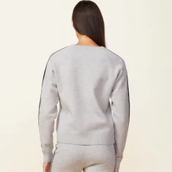 MONROW Soft Knit Track Raglan Sweater HEATHERGREY Shop